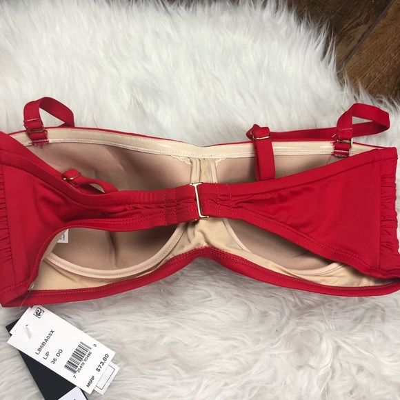 La Blanca red bikini bathing suit w/ built in bra - Picture 2 of 5